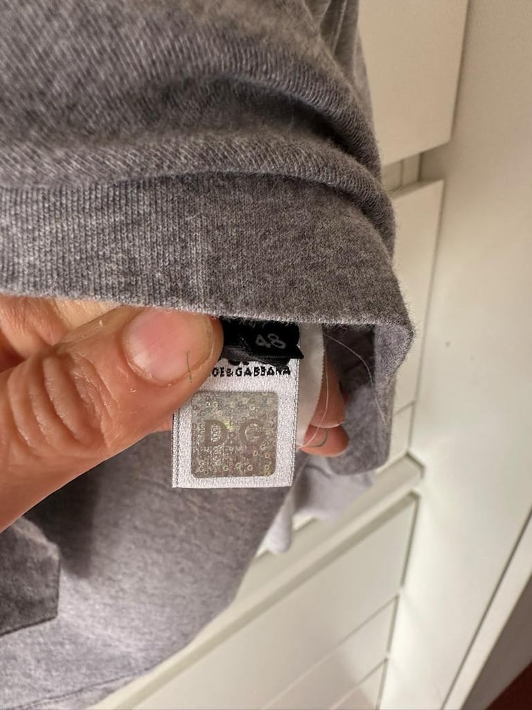 D&G Gri Üzerinde Yazılı Tişört - 4