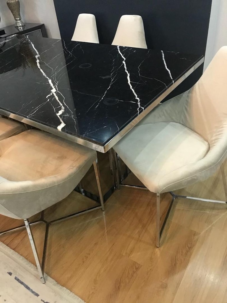 Gerçek Mermer Masa ve 6 Sandalye - 2