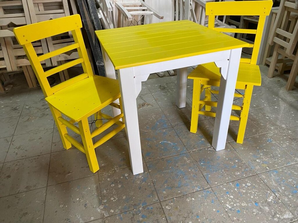 telli sandalye ahşap sandalye sarı sandalye masa imalat - 2