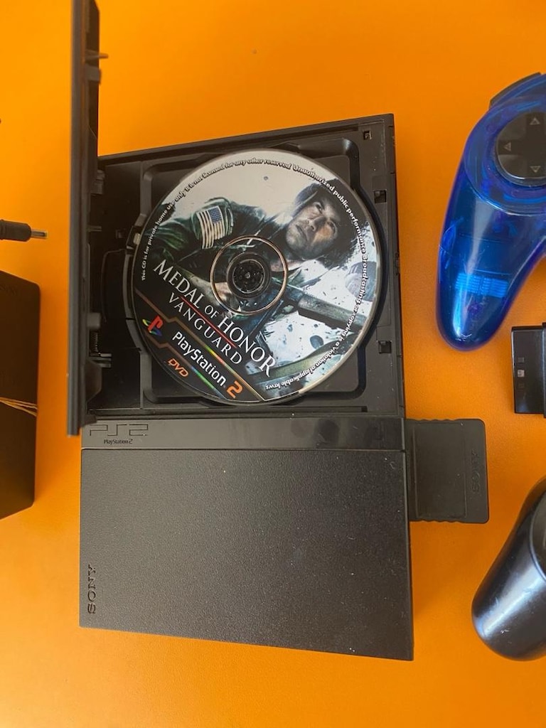 PS2 Slim SCPH-75004 Çift Kollu Set + Medal of Honor Vanguard - 4