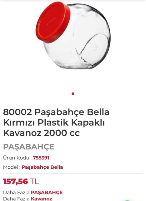 paşabahçe kırmızı kapaklı kavanoz