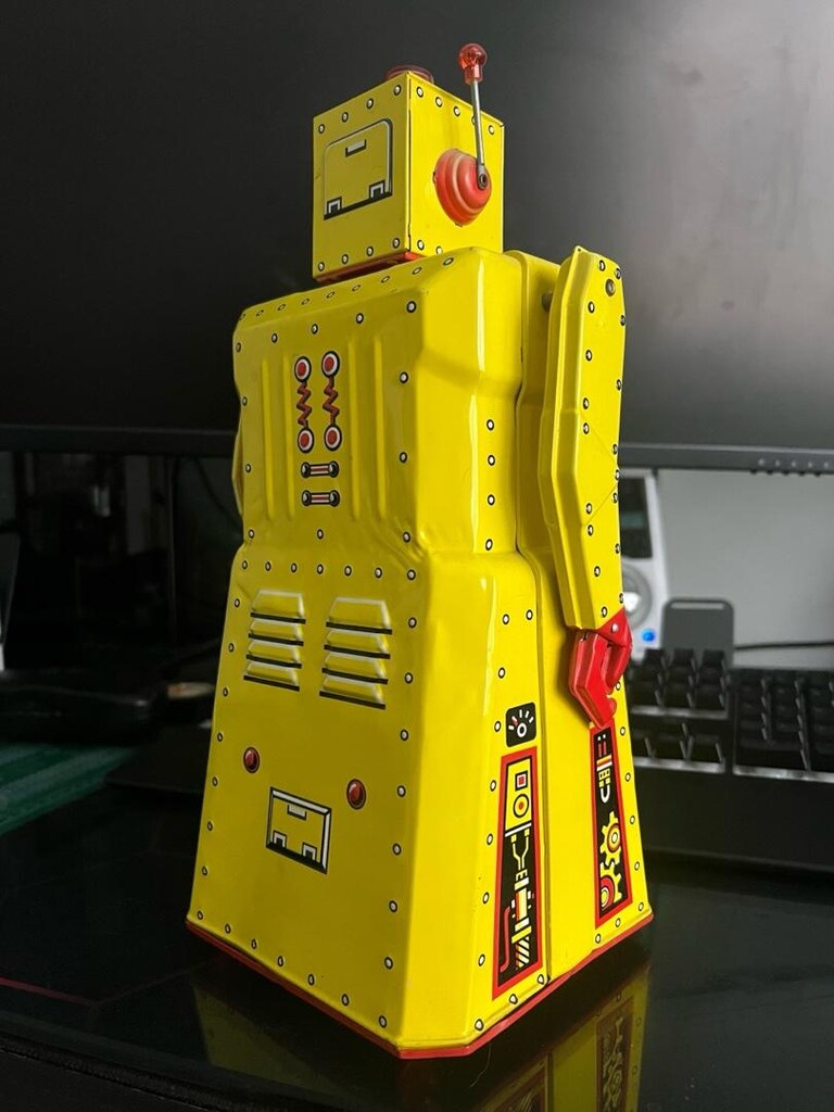 antika teneke oyuncak robot - 8