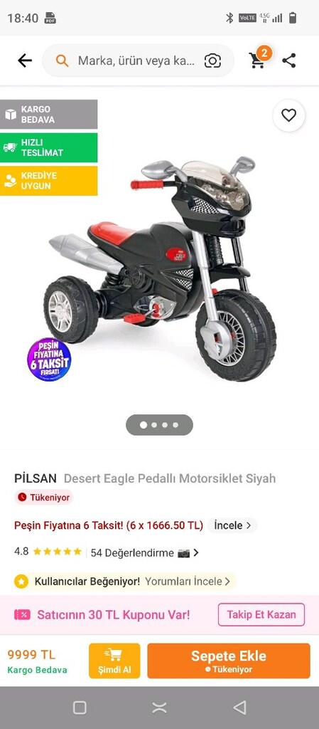 Pilsan pedallı sıfır motor - 2