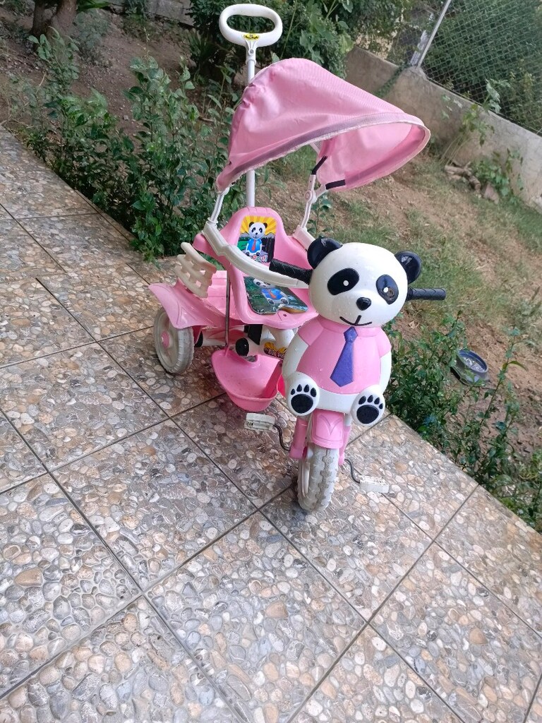 Panda Temalı, Tenteli Çocuk Bisikleti – 3 Tekerlekli” - 3