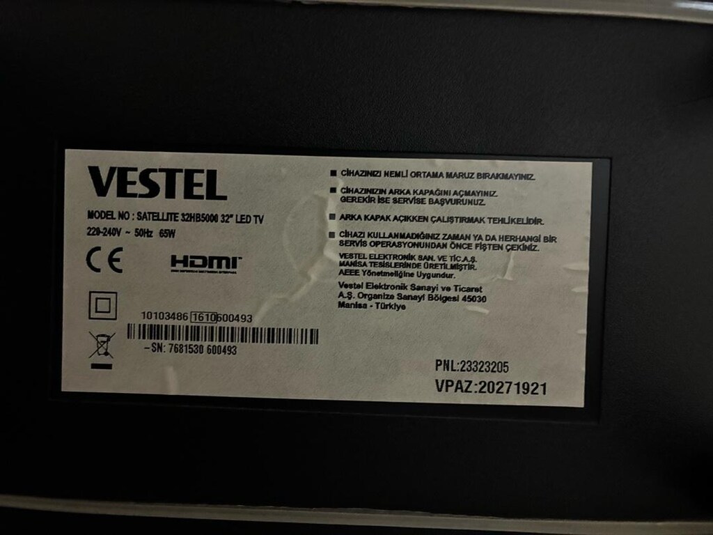 VESTEL SATELLITE 32HB5000 80 EKRAN TELEVİZYON - 2