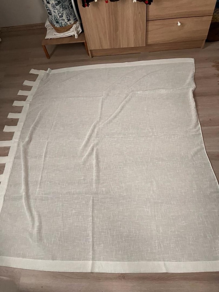 Özel Dikim Fon Perde + Keten Dokulu Tül Takımı + IKEA Perde Çubukları - 3