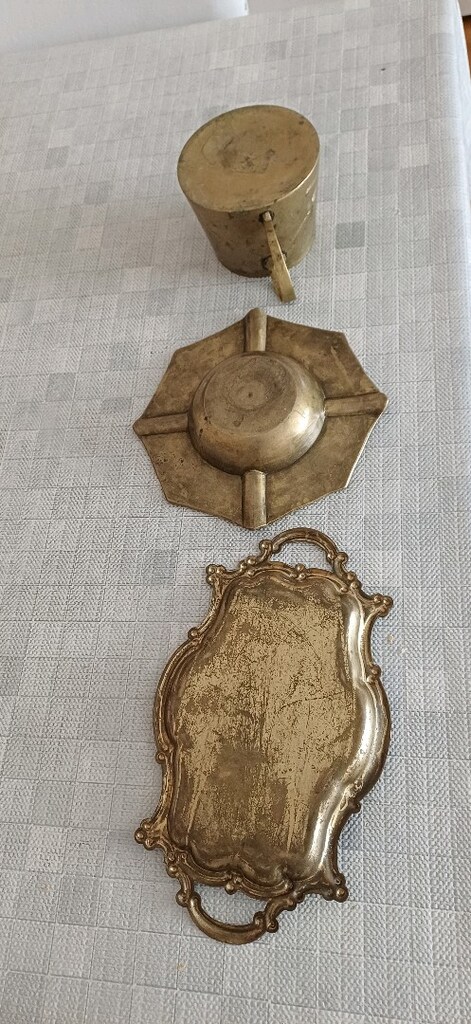 3 lot objeler kul taplası mini tepsi kupa pirinc - 10