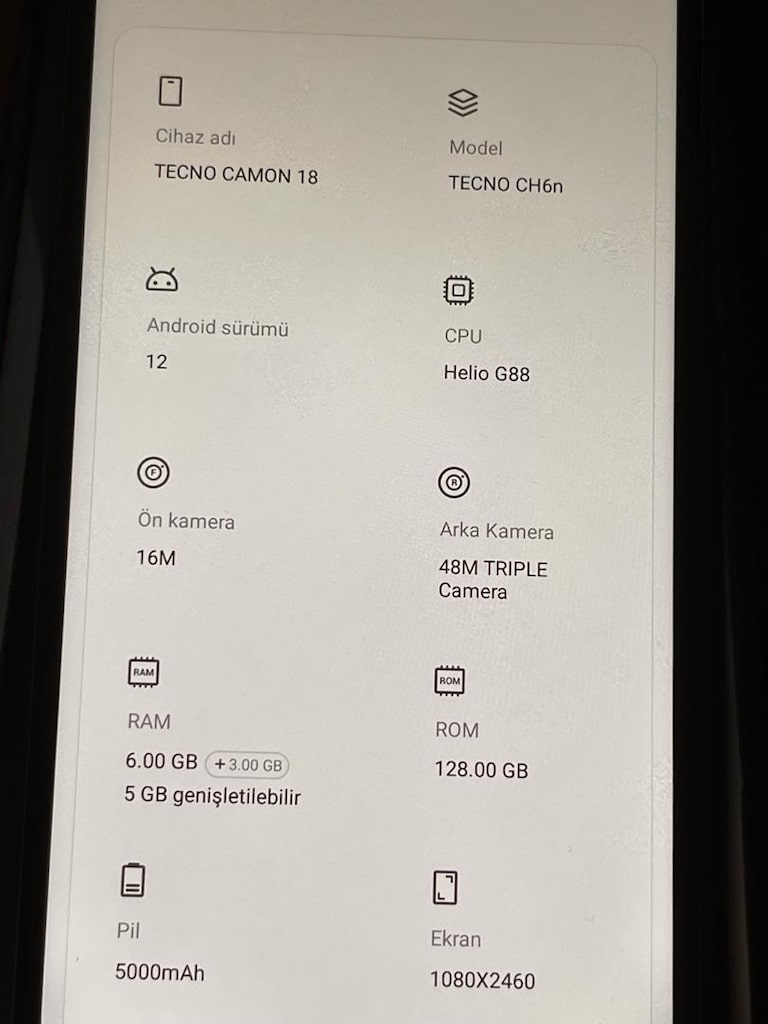TECNO CAMON 18 KUTU FATURA - 5