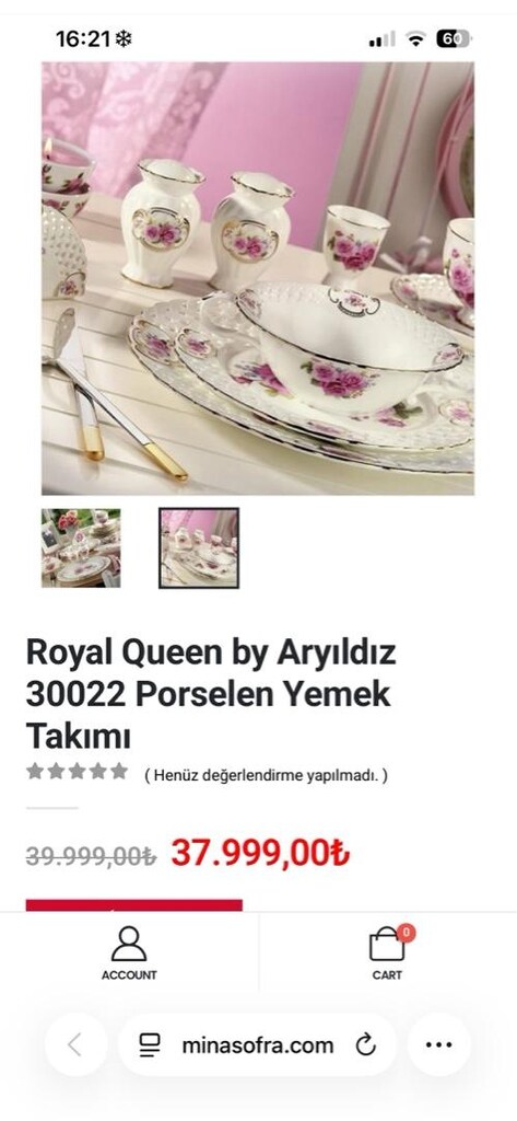 Aryıldız Royal Queen 12 kişilik Yemek Takımı 83 parça - 12