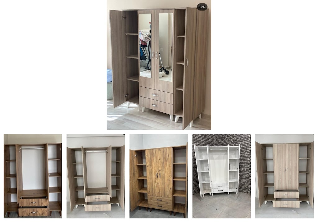 4 kapaklı elbise dolabı knmufelfwv - 6