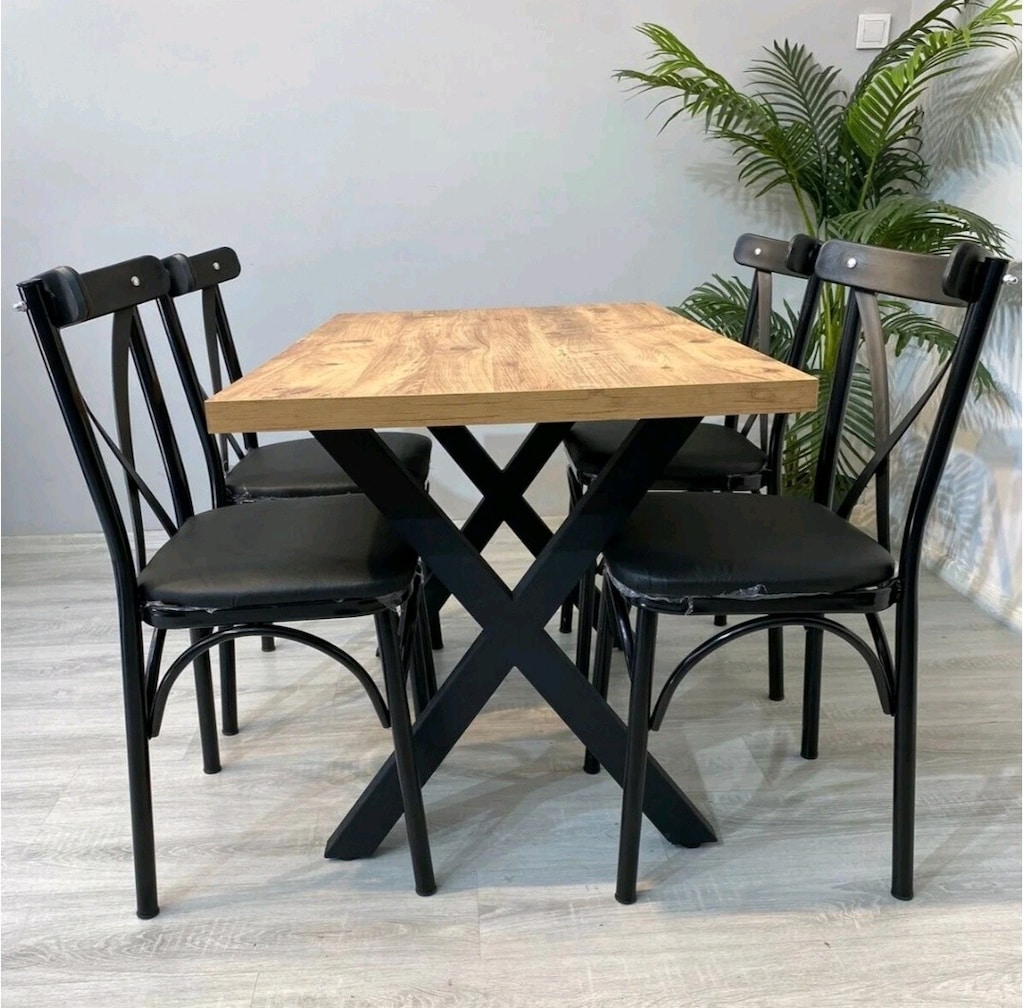 Ahşap Desenli Yemek Masası - 16