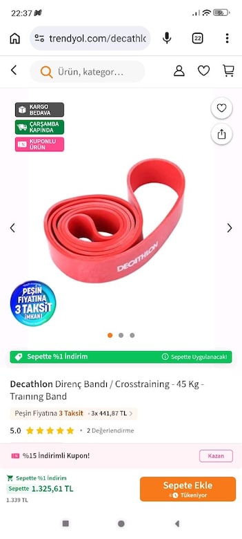 Decathlon Direnç Bandı / Crosstraining - 45 Kg - Traınıng Band - 4