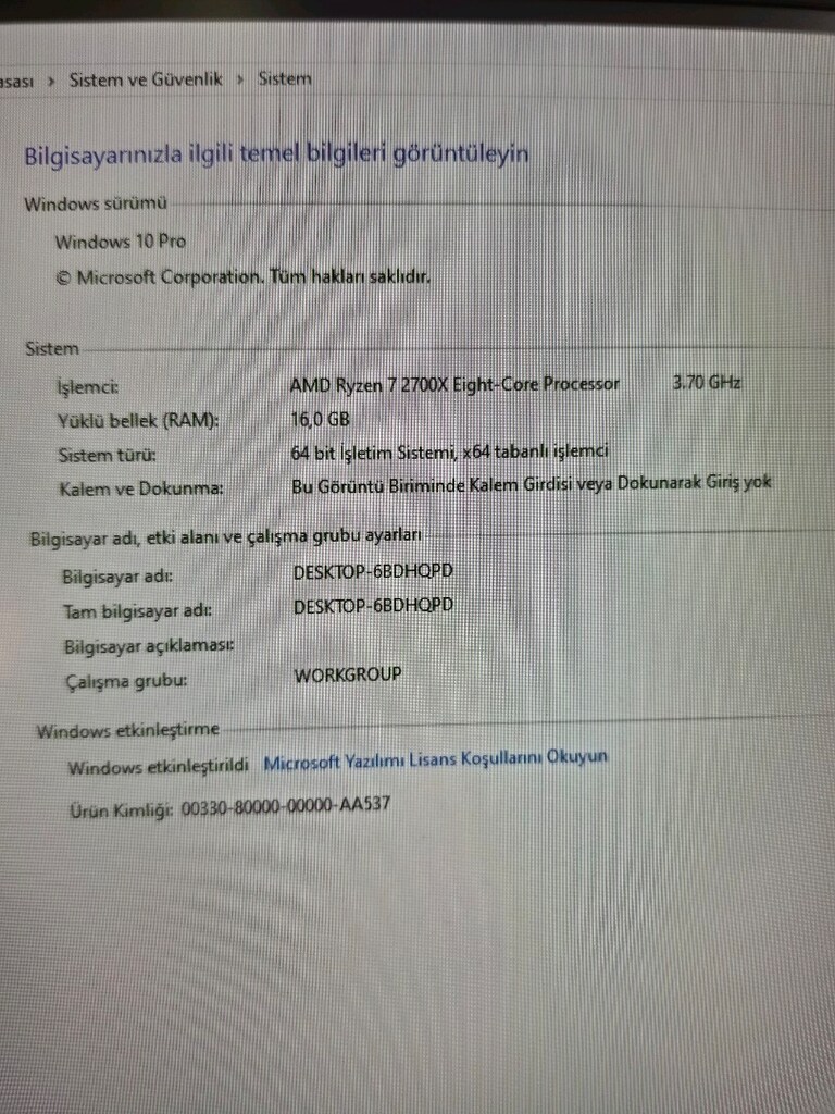 GAMİNG RYZEN 7 ( 2700X ) SORUNSUZ OYUNCU BİLGİSAYARI - 2