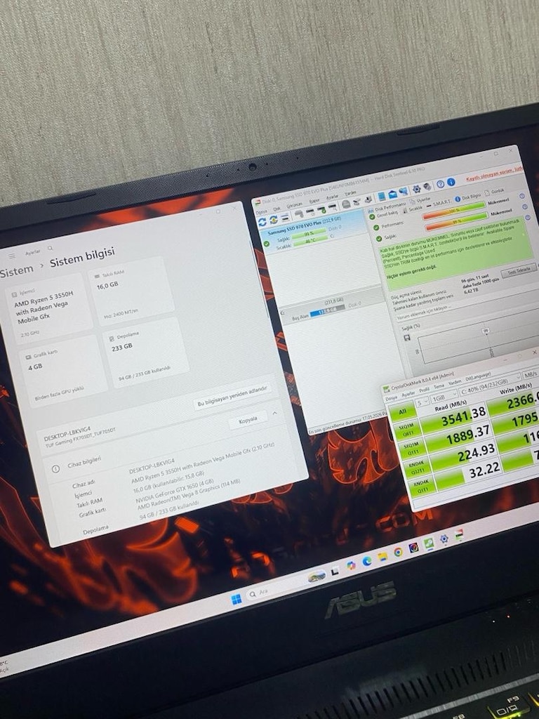 ASUS 17.3” TUF GAMİNG-RYZEN 5-GTX 1650-16GB DDR4-BATARYALI-LAPTOP - 3