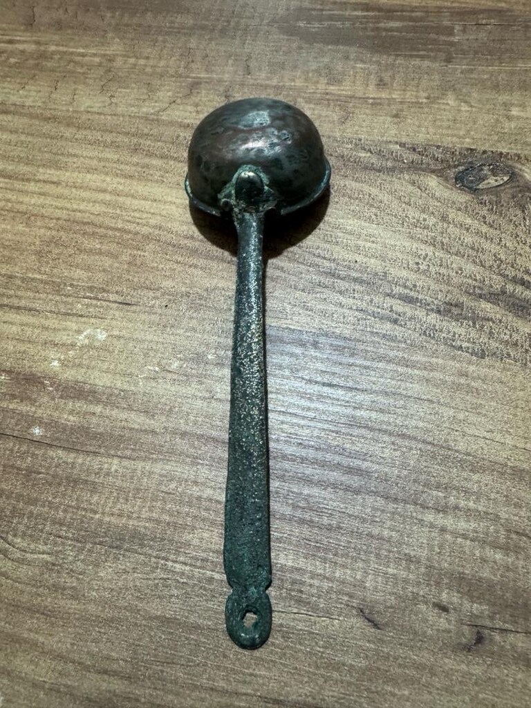 Antika El Dövmesi Bakır/Bronz Küçük Kepçe Boy 19 cmTamamen el işçiliği - 2