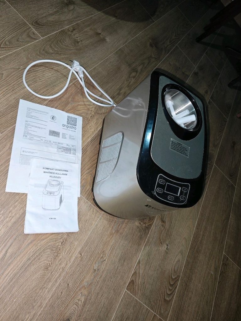 Garantili-Vosco ICM-15A Kompresörlü Ev Tipi Dondurma / Gelato makinesi - 7