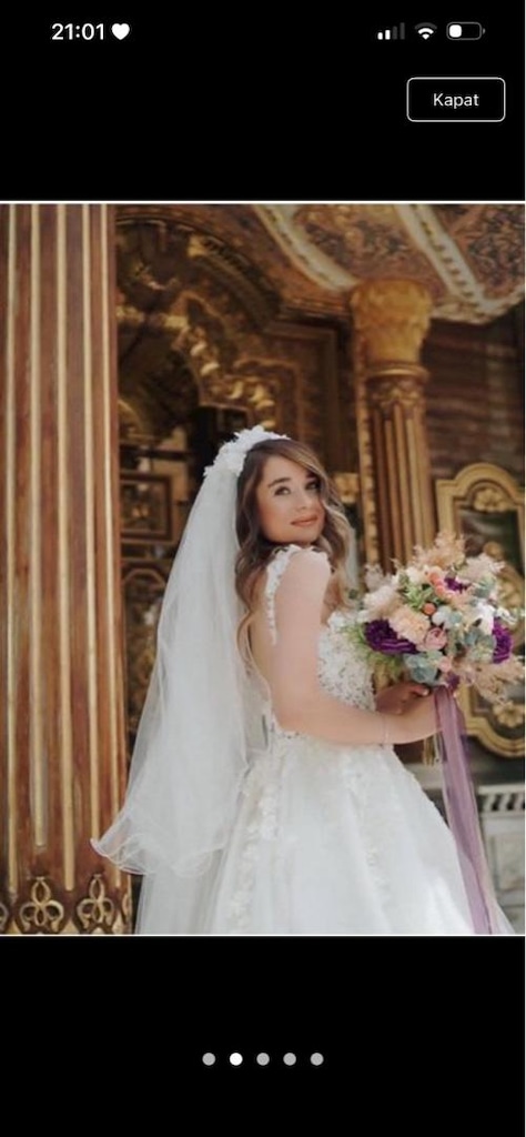 Helen Model Çiçekli Özel Dikim Gelinlik - 2