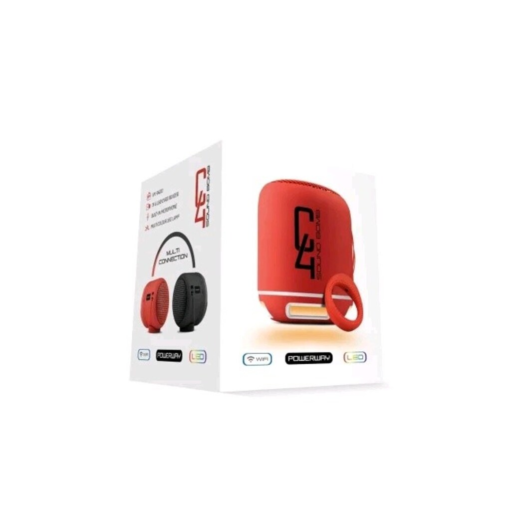 POWERWAY Powerway C4 Kırmızı Bluetooth Hoparlör Sese Duyarlı L - 2