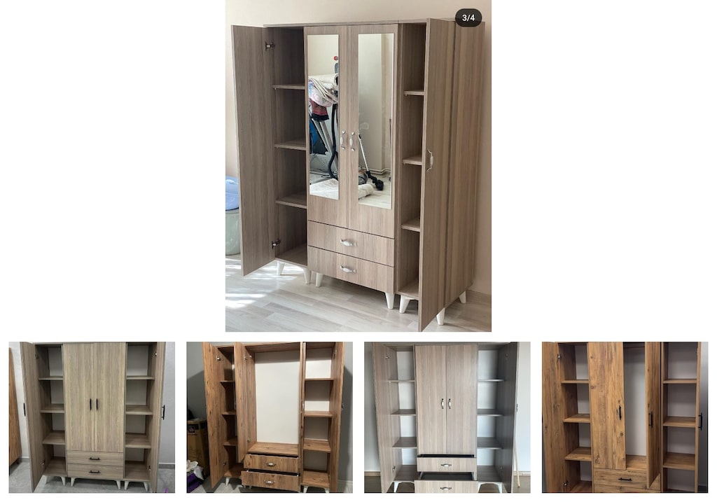 4 kapaklı elbise dolabı fpgwcngbtx - 2