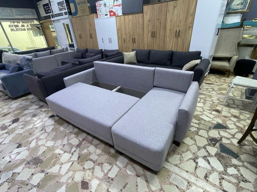 ENZA HOME SMART KÖŞE L KOLTUK YATAKLI BAZALI SIFIR KUMAŞ 240/145 - 5