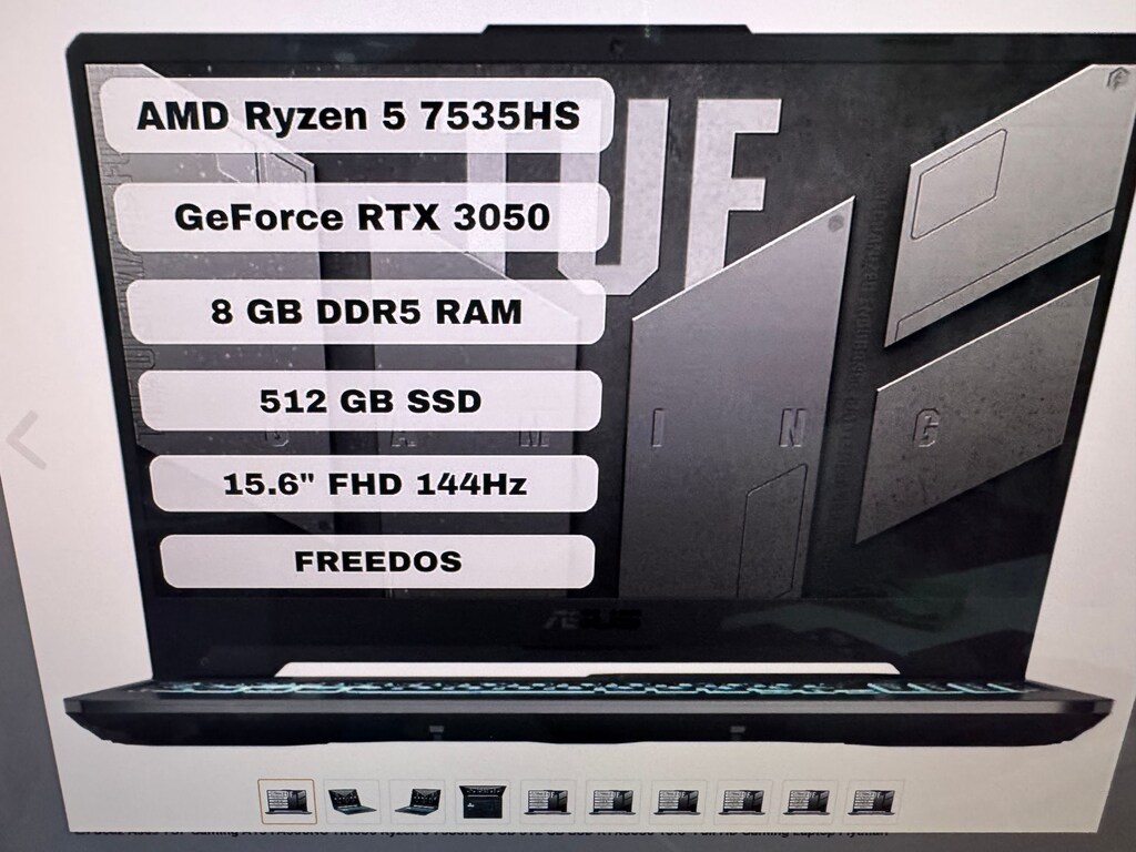 Asus TUF Gaming A15 FA506NC-HN049 Ryzen 5 7535HS 8GB 512GB SSD RTX3050 - 5
