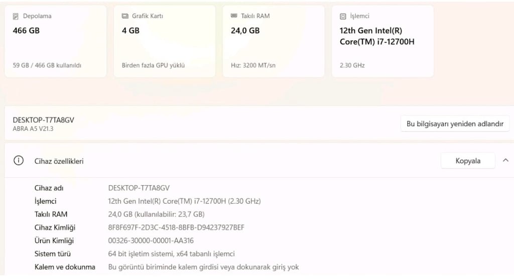 i7 12. Nesil Monster 24 GB RAM G@rantili oyun canavarı laptop - 8
