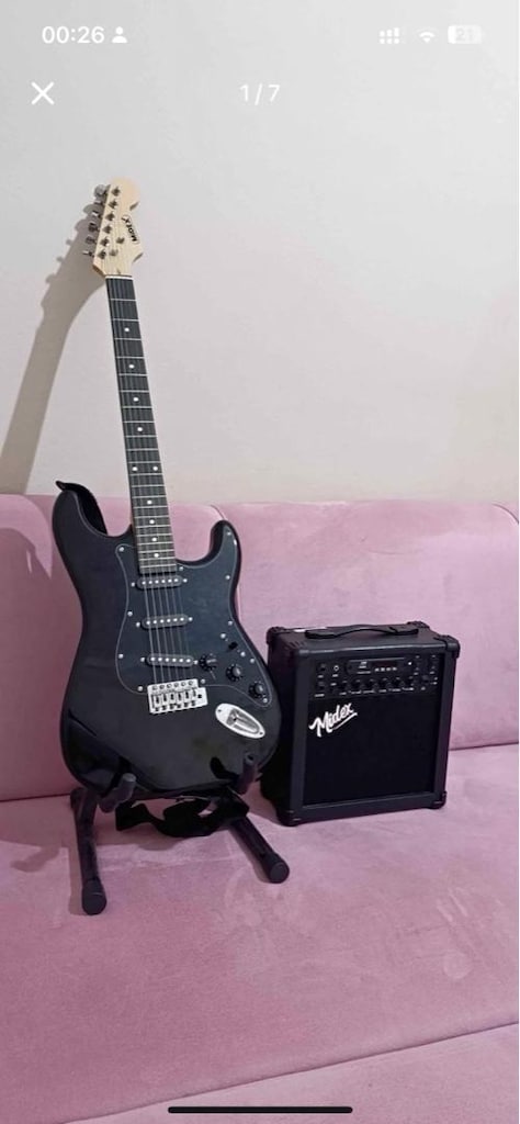 Midex Elektro Gitar Seti – MGA-25USB Amfi + Kulaklık + Stant (Full Set - 2