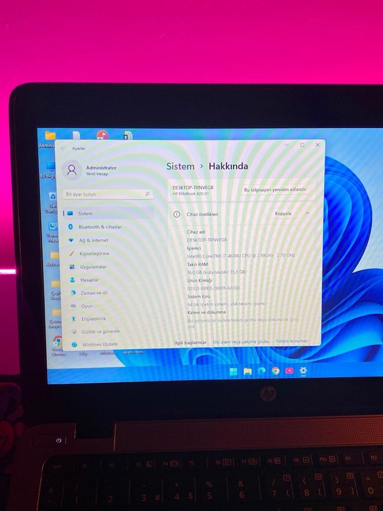 HP- İ7-16GB RAM-128GB SSD METAL KASA LAPTOP - 4