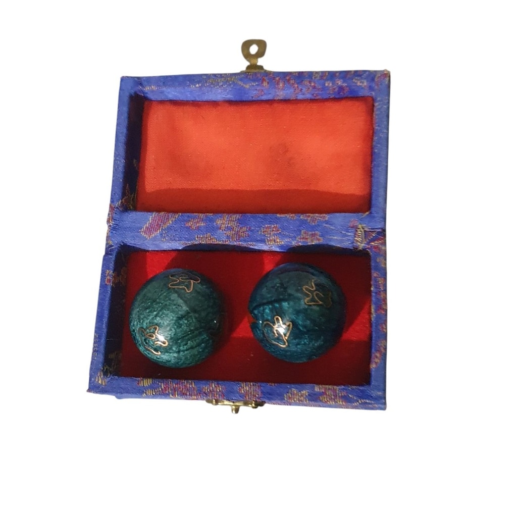 Vintage Cloisonne Pirinç meditasyon topları - 3