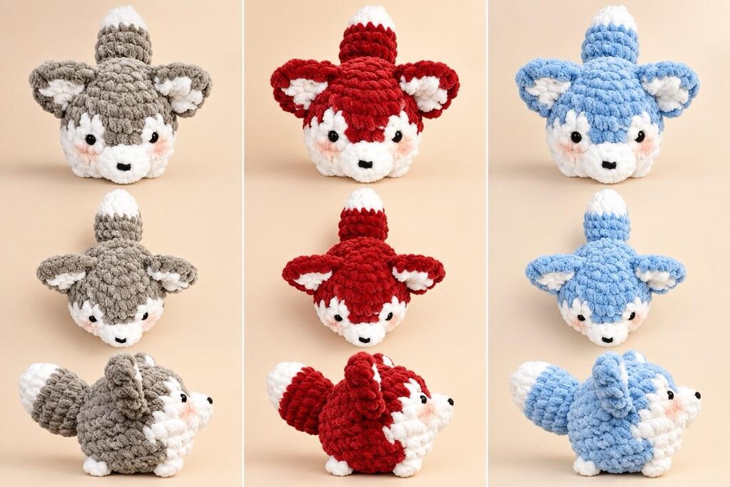 El Yapımı Amigurumi Şişman Sevimli kurt - 5