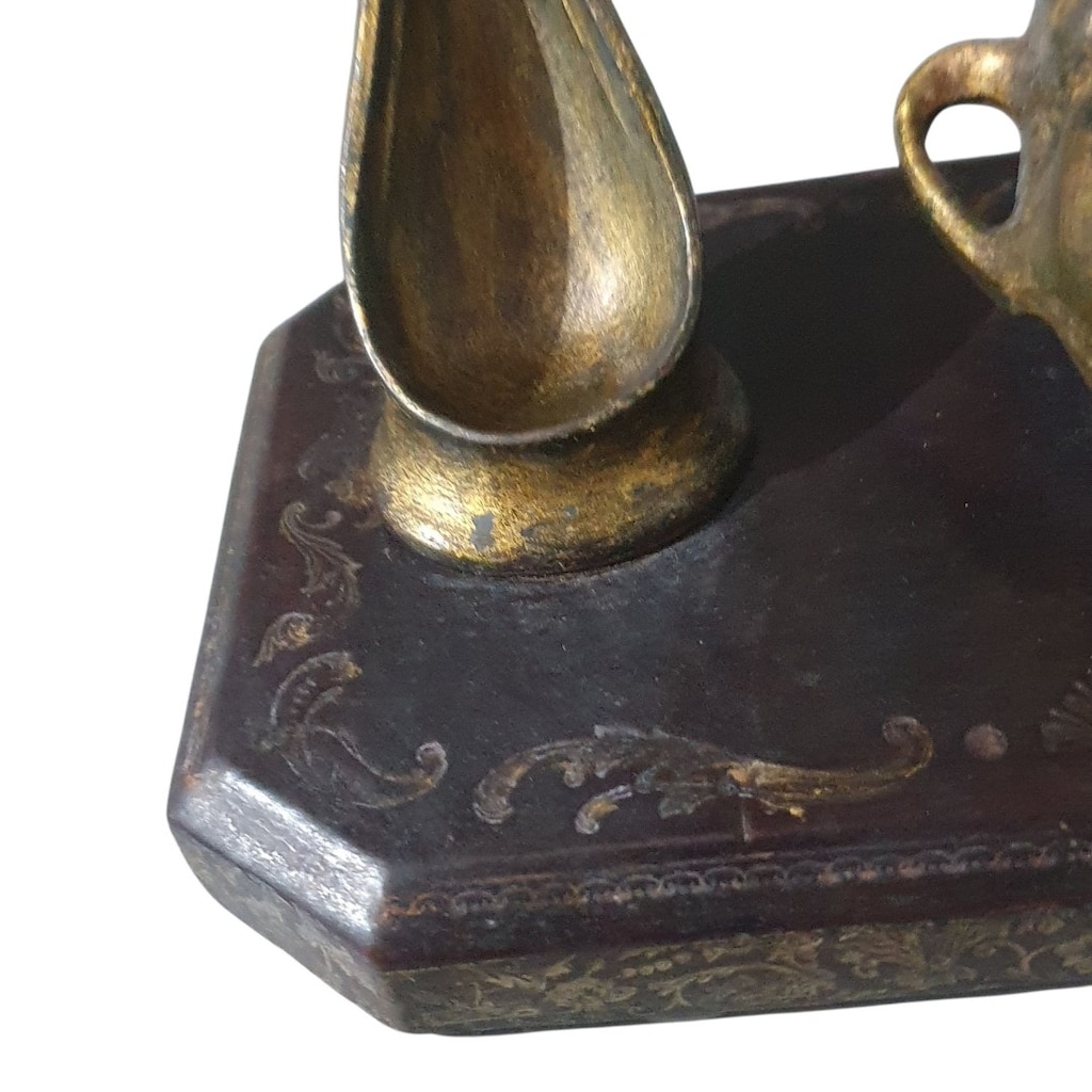 Vintage Bronz stant ve küllük - 5