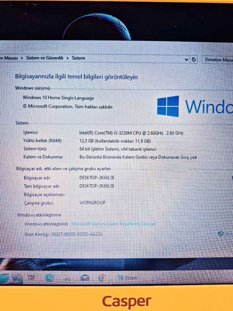 Laptop Casper i5 12GB RAM SSD Pili Yeni Hızlı - 4