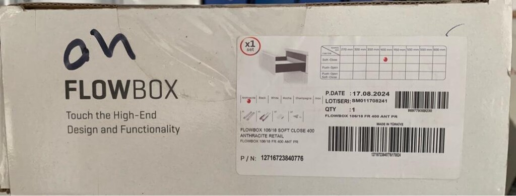 Samet Flowbox Çekmece Rayı Takımı bordürlü 106/18 500 106/18 400 - 8