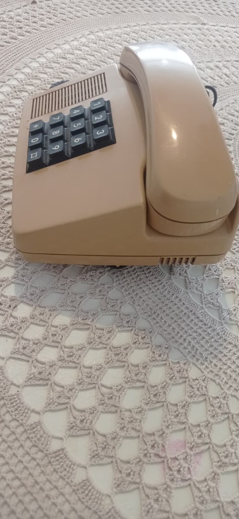 Vintage PTT Tuşlu Ev Telefonu Bej Renk Koleksiyonluk Retro Dekor - 7