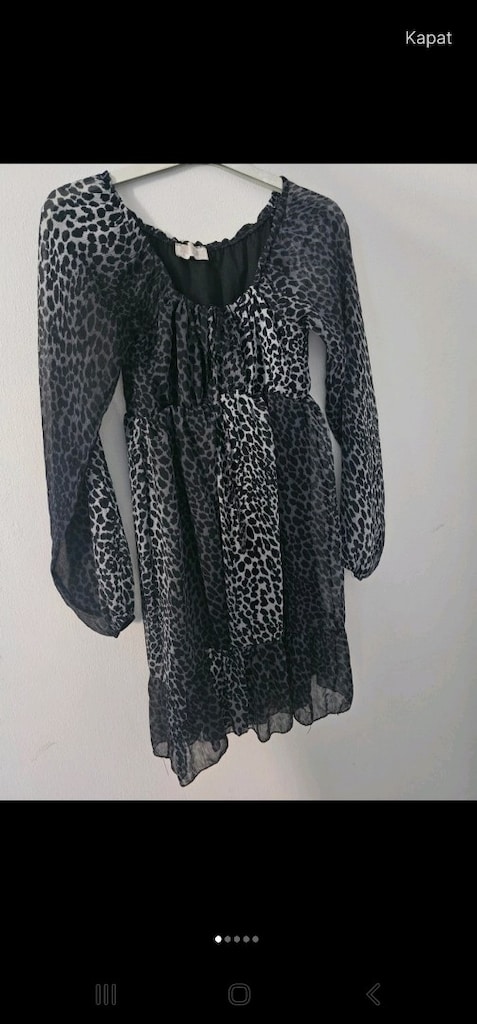 Leopar şifon elbise - 2