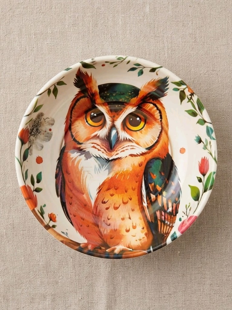 Baykuş Desenli Dekoratif Tabak 3lü (9cm) - 3