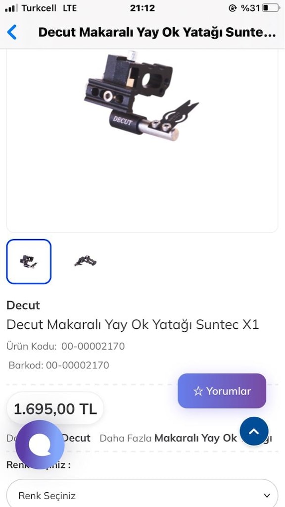 DECUT makaralı yay ok yatagı suntec x1