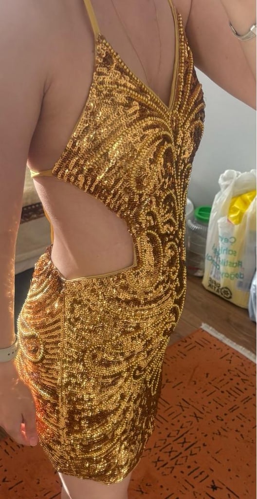 payetli kısa elbise - 3