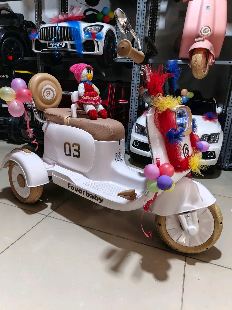 (YENİ ÜRÜN)2 KİŞİLİK VESPA KUMANDALI&MANUEL AKÜLÜ ARABA SCOOTER - 7