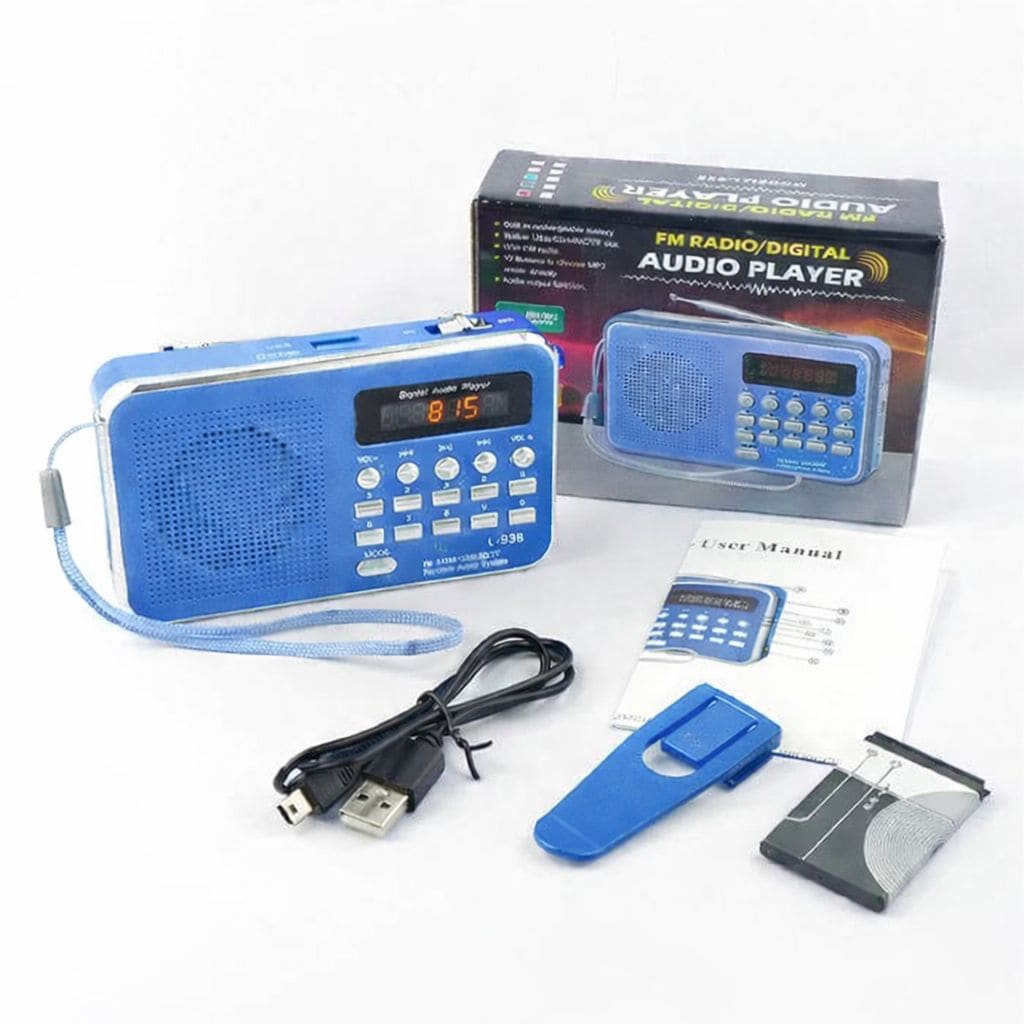 Şarjlı Mini FM Radyo Dijital Ekran USB SD TF Destekli Cep Radyosu - 5