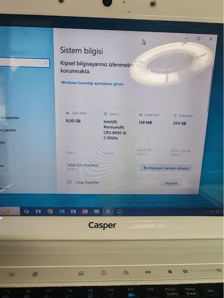 Casper intel pentium B950 2.10 GHZ 8 GB Ram - 5