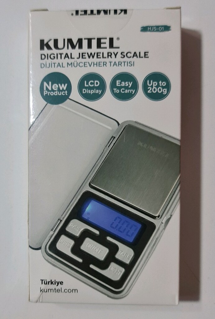 KUMTEL hassas dijital mücevher tartısı. LCD Ekran. Sıfır kutusunda. - 2