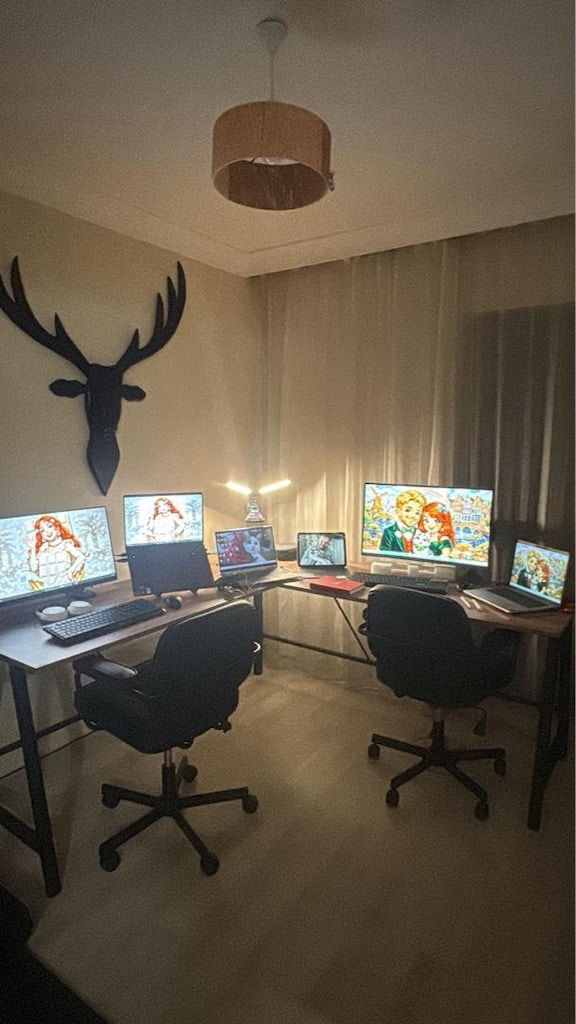 L çalışma masası ve deri ofis sandalyeler - 2