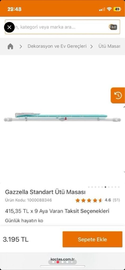Gazzella ütü masası yeni gibi - 2