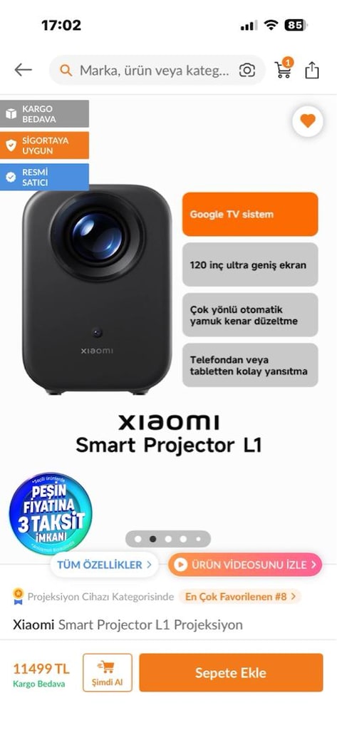 Xiaomi Projeksiyon Cihazı - 6
