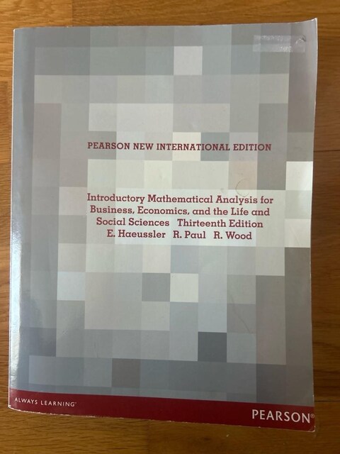 Intoductory Mathematical Analysis for Business,Economics.and the
