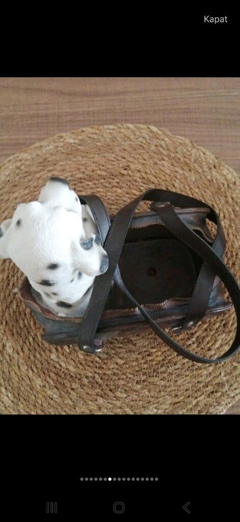 DEKORATİF ÇANTALI DALMAÇYALI KÖPEK BİBLO - 6