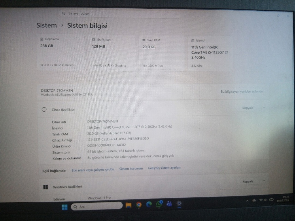 Asus X515E laptop - 4
