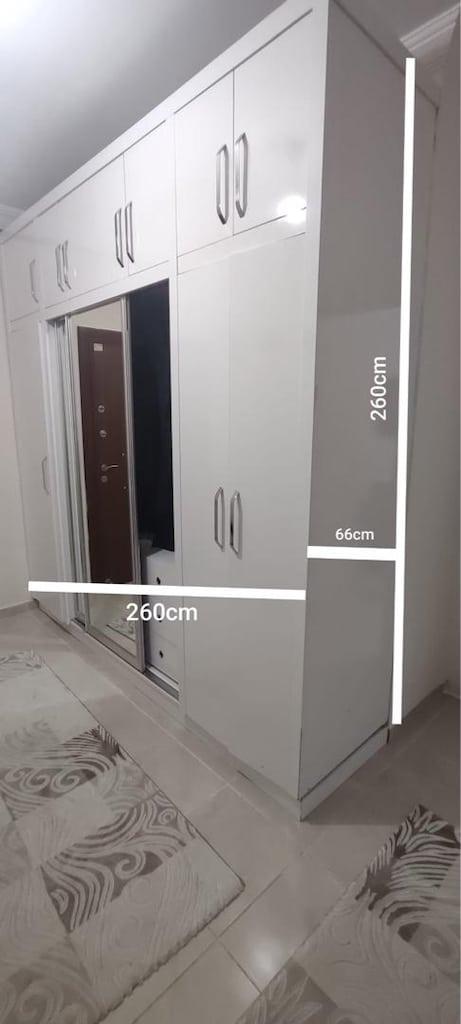 260x260 cm Devasa Aynalı Sürgülü Vestiyer & Yüklük Kombinasyonu - 4