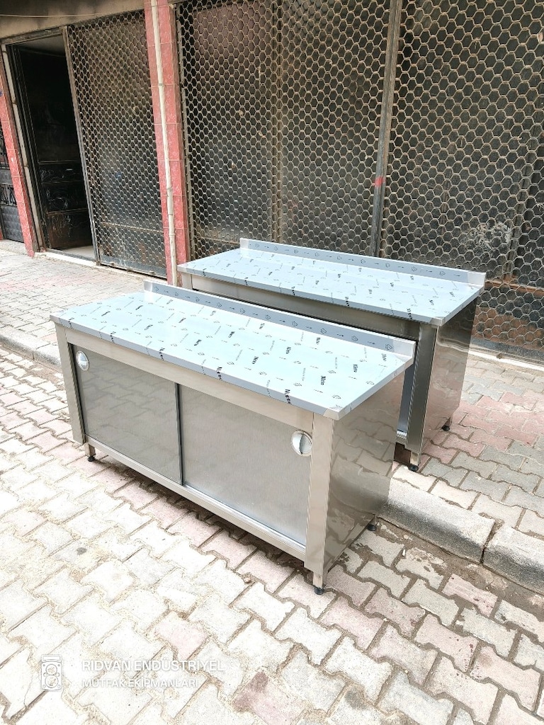 160 cm krom çalışma tezgahı krom tezgah endüstriyel hazır mutfak tezga - 2